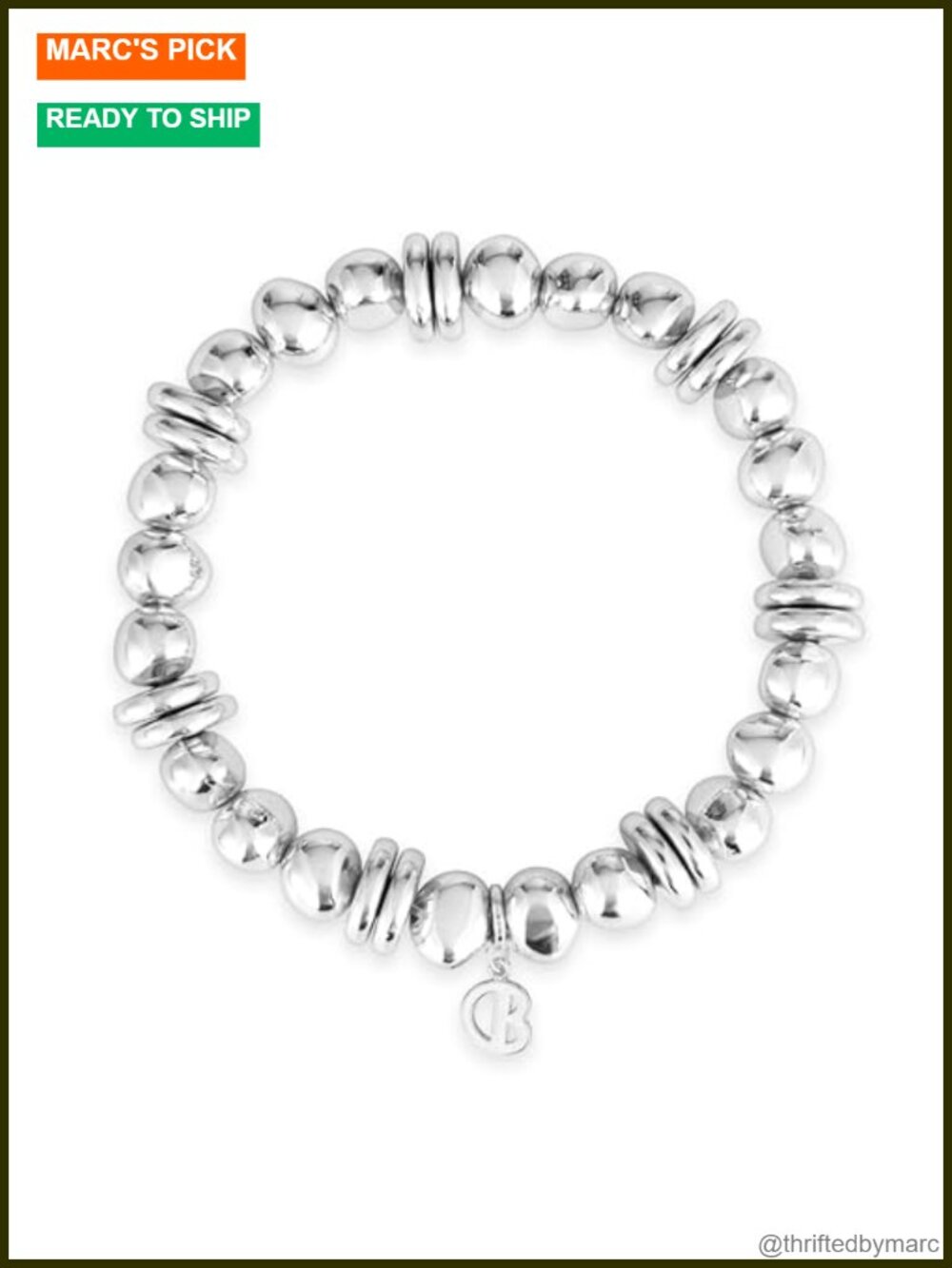 Silver Plated Beaded Stretch Bracelet Stackable Balls Women's Jewelry Gift